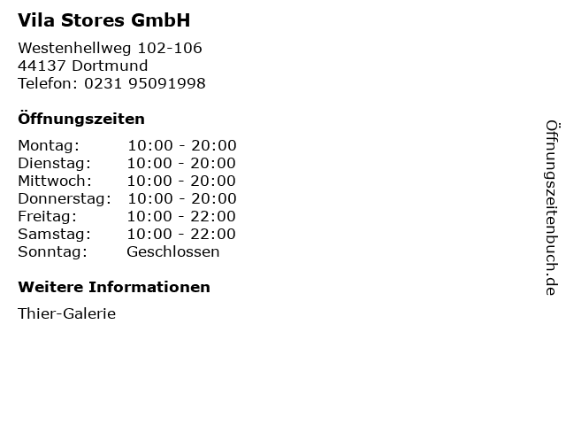 Vila Stores GmbH in Dortmund: Adresse und Öffnungszeiten
