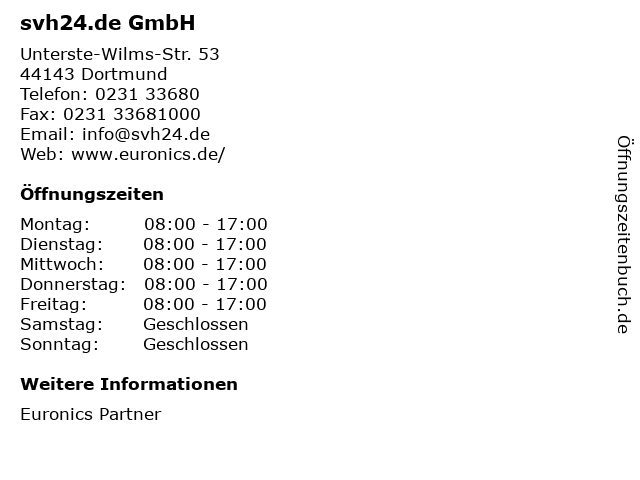 svh24.de GmbH in Dortmund: Adresse und Öffnungszeiten