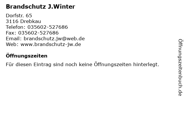 Brandschutz J.Winter in Drebkau: Adresse und Öffnungszeiten