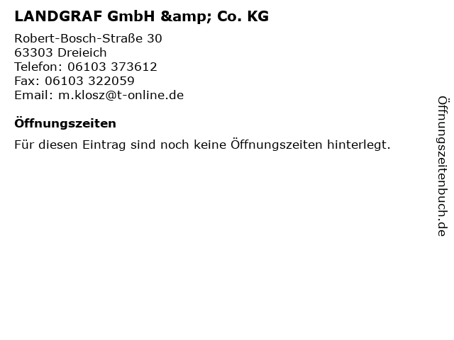 LANDGRAF GmbH & Co. KG in Dreieich: Adresse und Öffnungszeiten