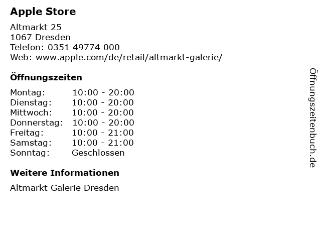 Apple Store in Dresden: Adresse und Öffnungszeiten