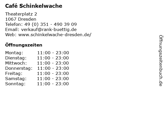 Café Schinkelwache in Dresden: Adresse und Öffnungszeiten