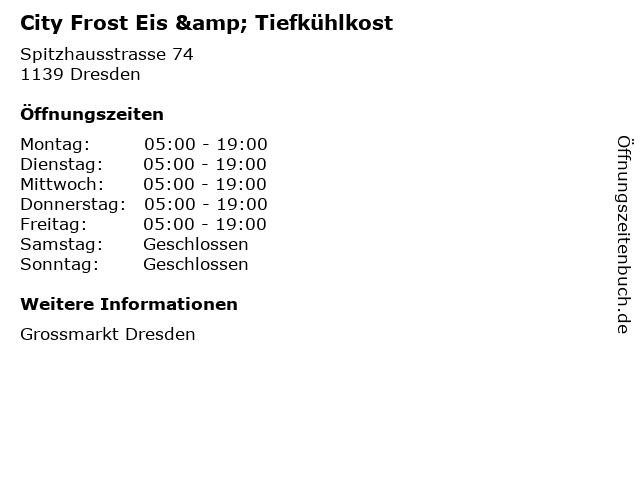City Frost Eis & Tiefkühlkost in Dresden: Adresse und Öffnungszeiten