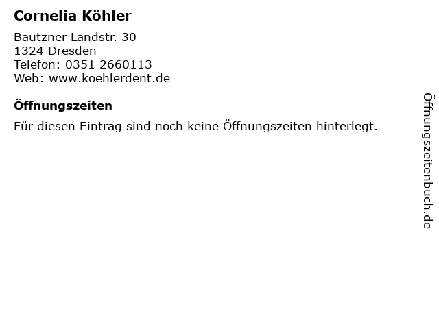 Cornelia Köhler in Dresden: Adresse und Öffnungszeiten