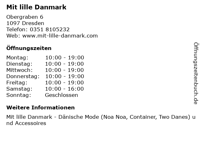 Mit lille Danmark in Dresden: Adresse und Öffnungszeiten