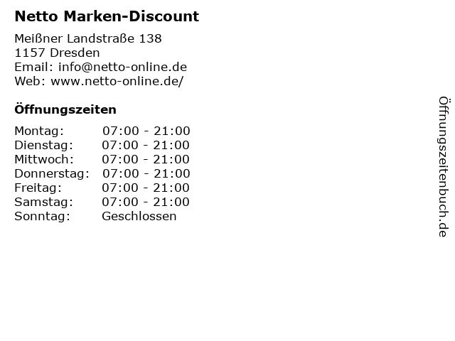 Netto Marken-Discount in Dresden: Adresse und Öffnungszeiten