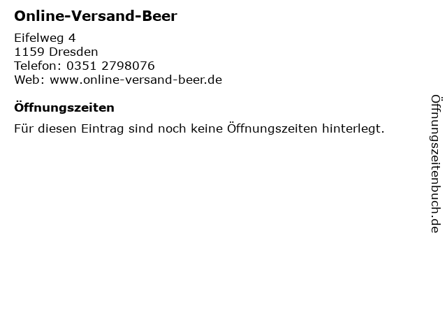 Online-Versand-Beer in Dresden: Adresse und Öffnungszeiten
