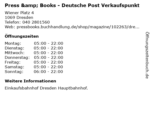 Press & Books - Deutsche Post Verkaufspunkt in Dresden: Adresse und Öffnungszeiten