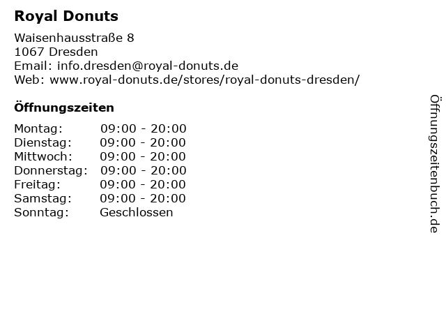 Royal Donuts in Dresden: Adresse und Öffnungszeiten