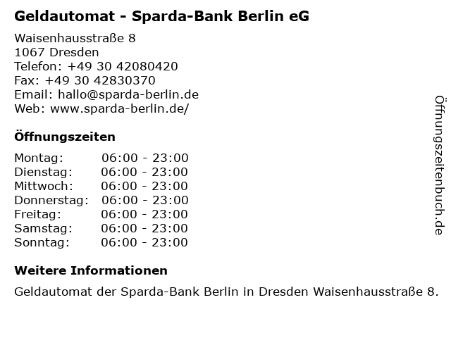 ᐅ Offnungszeiten Sparda Bank Berlin Eg Geldautomat Filiale
