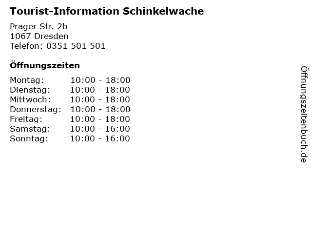 Tourist-Information Schinkelwache in Dresden: Adresse und Öffnungszeiten