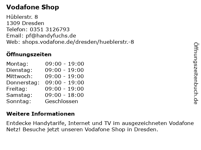 Vodafone Shop in Dresden: Adresse und Öffnungszeiten