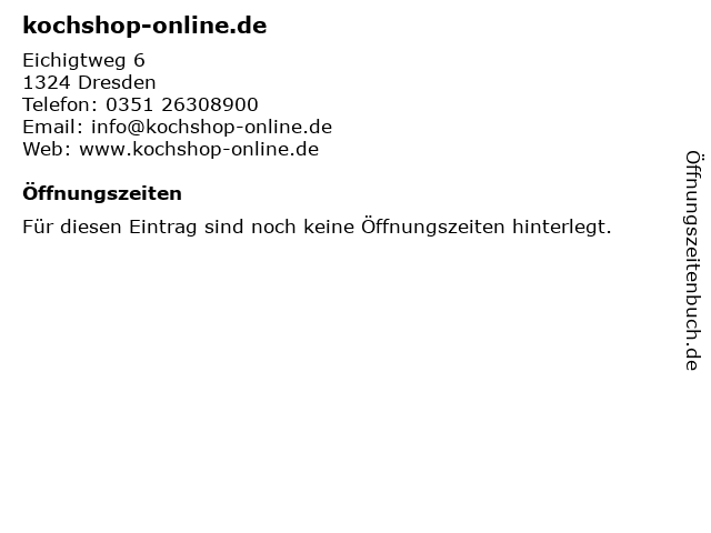 kochshop-online.de in Dresden: Adresse und Öffnungszeiten