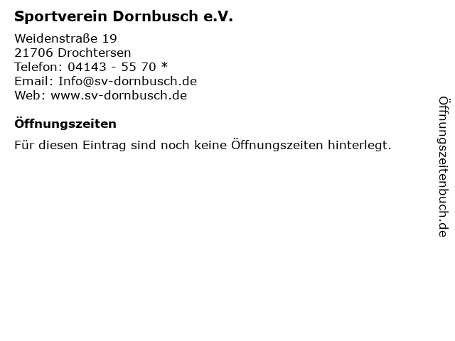 Sportverein Dornbusch e.V. in Drochtersen: Adresse und Öffnungszeiten