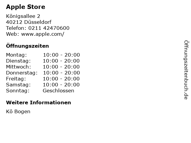 Apple Store in Düsseldorf: Adresse und Öffnungszeiten