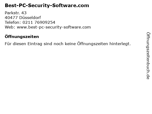 Best-PC-Security-Software.com in Düsseldorf: Adresse und Öffnungszeiten