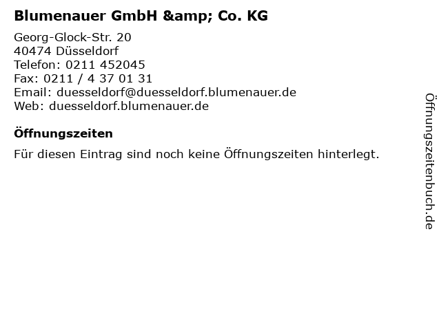 Blumenauer GmbH & Co. KG in Düsseldorf: Adresse und Öffnungszeiten