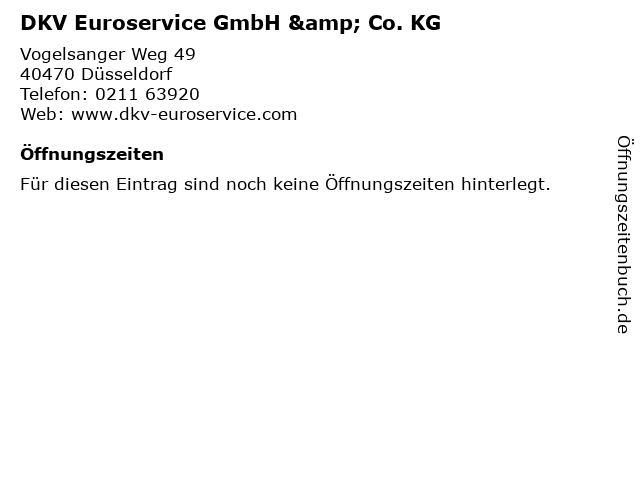 DKV Euroservice GmbH & Co. KG in Düsseldorf: Adresse und Öffnungszeiten