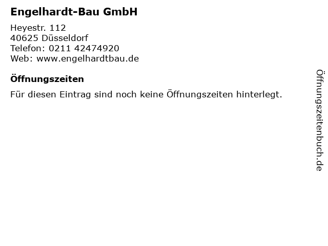 Engelhardt-Bau GmbH in Düsseldorf: Adresse und Öffnungszeiten
