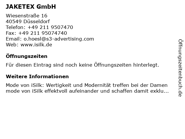 JAKETEX GmbH in Düsseldorf: Adresse und Öffnungszeiten