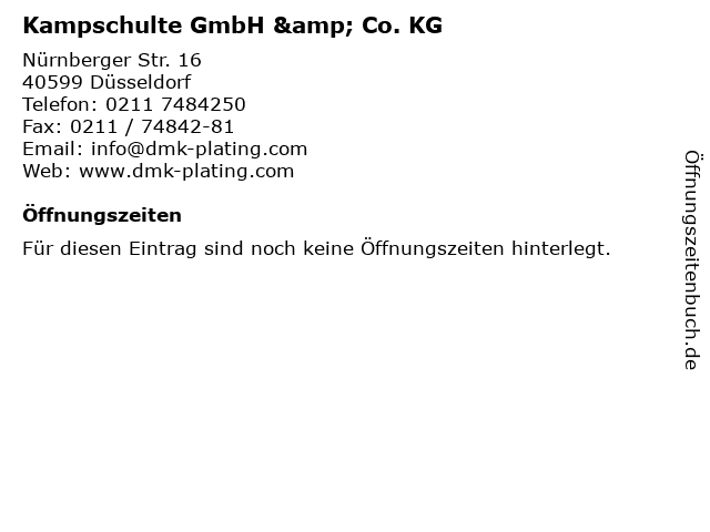 Kampschulte GmbH & Co. KG in Düsseldorf: Adresse und Öffnungszeiten