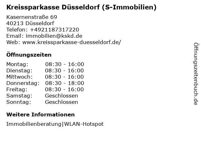 ᐅ Offnungszeiten Kreissparkasse Dusseldorf Kasernenstr 69 In Dusseldorf