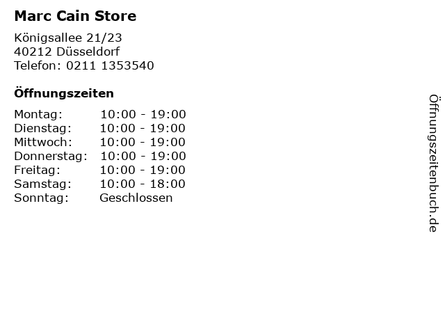 Marc Cain Store in Düsseldorf: Adresse und Öffnungszeiten