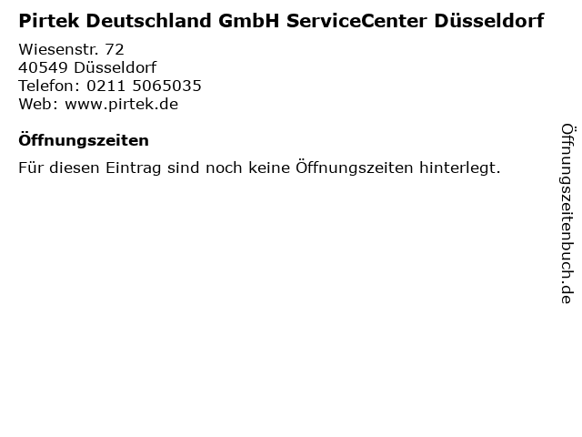 Pirtek Deutschland GmbH ServiceCenter Düsseldorf in Düsseldorf: Adresse und Öffnungszeiten