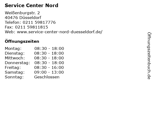 Service Center Nord in Düsseldorf: Adresse und Öffnungszeiten