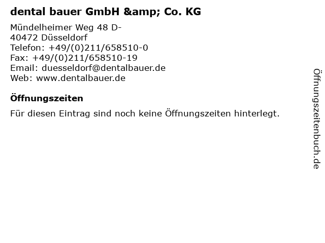 dental bauer GmbH & Co. KG in Düsseldorf: Adresse und Öffnungszeiten