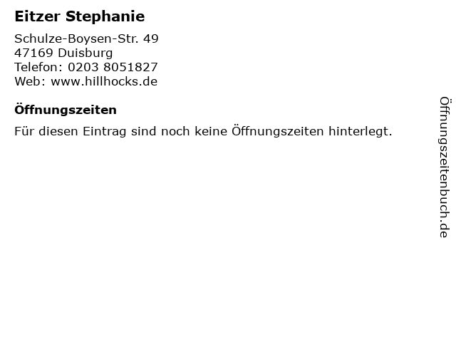 Eitzer Stephanie in Duisburg: Adresse und Öffnungszeiten