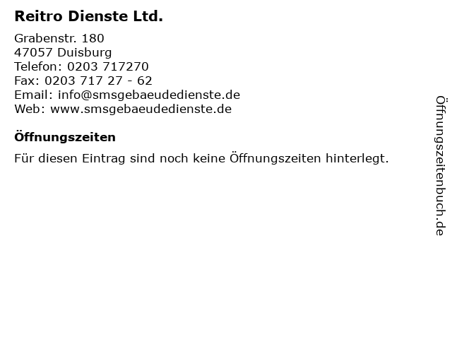 Reitro Dienste Ltd. in Duisburg: Adresse und Öffnungszeiten