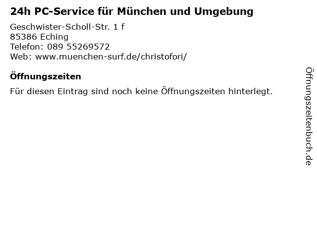 24h PC-Service für München und Umgebung in Eching: Adresse und Öffnungszeiten
