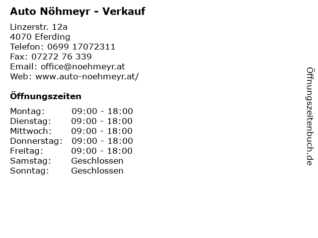 Auto Nöhmeyr - Verkauf in Eferding: Adresse und Öffnungszeiten