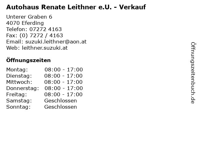 Autohaus Renate Leithner e.U. - Verkauf in Eferding: Adresse und Öffnungszeiten