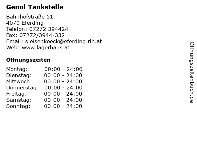 Genol Tankstelle in Eferding: Adresse und Öffnungszeiten