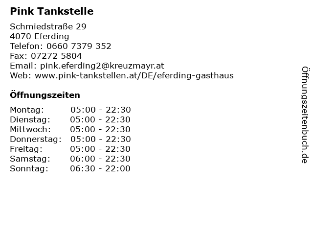 Pink Tankstelle in Eferding: Adresse und Öffnungszeiten