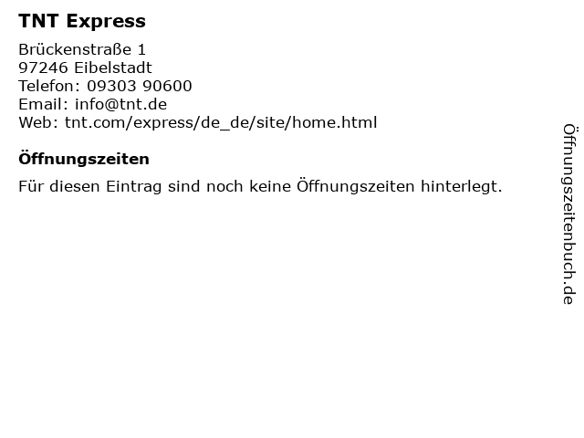 TNT Express in Eibelstadt: Adresse und Öffnungszeiten