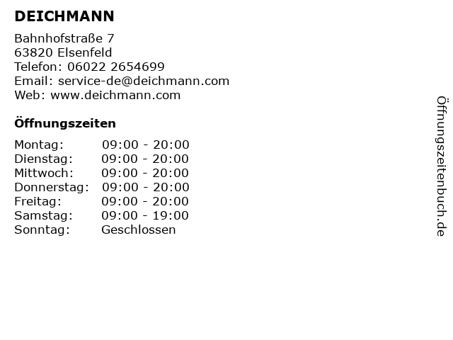 Deichmann-Schuhe in Elsenfeld: Adresse und Öffnungszeiten