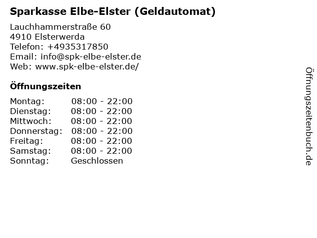 Sparkasse Elbe-Elster (Geldautomat) in Elsterwerda: Adresse und Öffnungszeiten