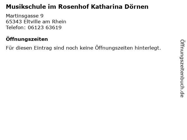 Musikschule im Rosenhof Katharina Dörnen in Eltville am Rhein: Adresse und Öffnungszeiten