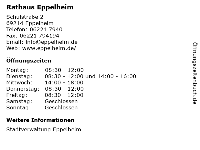 Rathaus Eppelheim in Eppelheim: Adresse und Öffnungszeiten