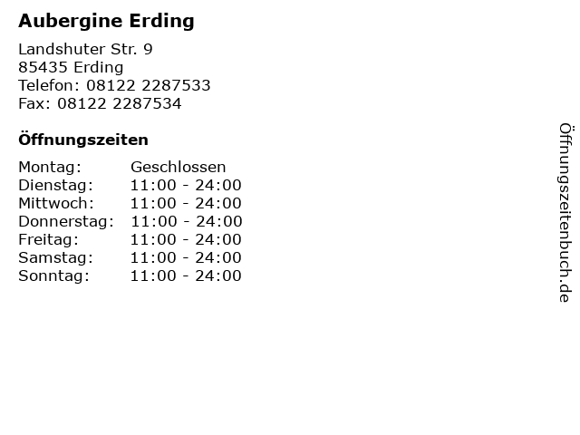 Aubergine Erding in Erding: Adresse und Öffnungszeiten