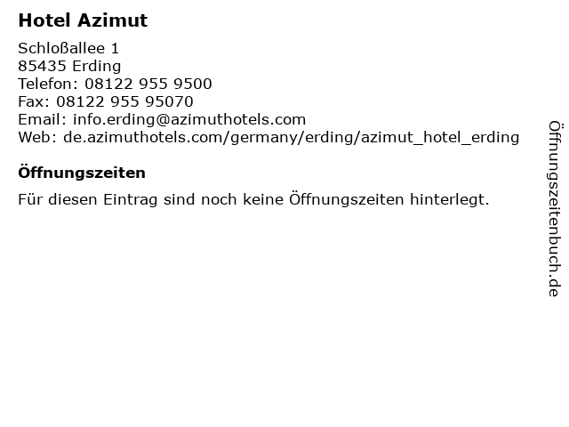Hotel Azimut in Erding: Adresse und Öffnungszeiten