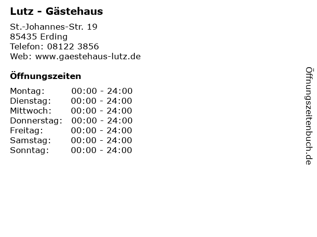 Lutz - Gästehaus in Erding: Adresse und Öffnungszeiten