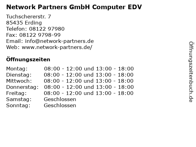 Network Partners GmbH Computer EDV in Erding: Adresse und Öffnungszeiten