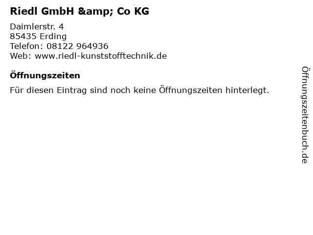 Riedl GmbH & Co KG in Erding: Adresse und Öffnungszeiten