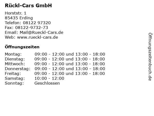 Rückl-Cars GmbH in Erding: Adresse und Öffnungszeiten