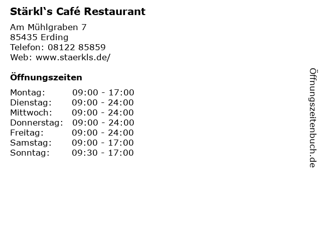 Stärkl‘s Café Restaurant in Erding: Adresse und Öffnungszeiten