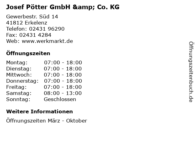 Josef Pötter GmbH & Co. KG in Erkelenz: Adresse und Öffnungszeiten